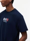 Blue Back Repeat Crest Logo Relaxed T-Shirt  Men