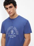 Blue Crest Logo Peached Jersey T-Shirt  Men