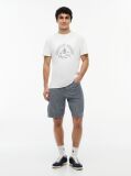 White Crest Logo Peached Jersey T-Shirt  Men