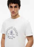 White Crest Logo Peached Jersey T-Shirt  Men