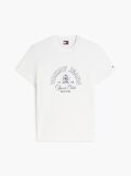 White Crest Logo Peached Jersey T-Shirt  Men