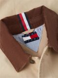 Beige Contrast Collar Canvas Chore Jacket  Men