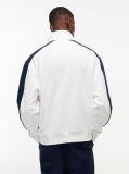 White Colour-Blocked Quarter-Zip Relaxed Sweatshirt  Men
