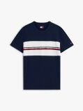 Blue Global Stripe Tape Peached Jersey T-Shirt  Men