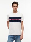 White Global Stripe Tape Peached Jersey T-Shirt  Men