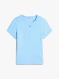 Blue Essential Slim Rib-Knit T-Shirt  Women