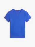 Blue Essential Slim Rib-Knit T-Shirt  Women
