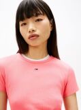 Pink Essential Slim Rib-Knit T-Shirt  Women