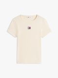 Yellow Tommy Badge Ribbed Slim T-Shirt  Women