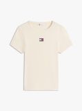 Yellow Tommy Badge Ribbed Slim T-Shirt  Women