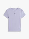 Purple Tommy Badge Ribbed Slim T-Shirt  Women