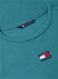 Blue Tommy Badge Ribbed Slim T-Shirt  Women