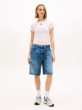 Pink Tommy Badge Ribbed Slim T-Shirt  Women