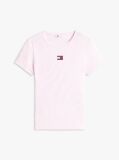 Pink Tommy Badge Ribbed Slim T-Shirt  Women