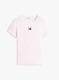Pink Tommy Badge Ribbed Slim T-Shirt  Women