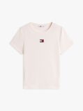 Beige Tommy Badge Ribbed Slim T-Shirt  Women
