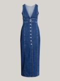 Denim Button-Through Denim Slim Fit Maxi Dress  Women