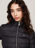 Black Faux Faur Hooded Down-Filled Fitted Jacket  Women