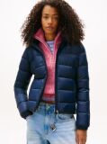 Blue Faux Faur Hooded Down-Filled Fitted Jacket  Women