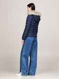 Blue Faux Faur Hooded Down-Filled Fitted Jacket  Women