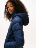 Blue Faux Faur Hooded Down-Filled Fitted Jacket  Women