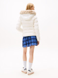 Beige Faux Faur Hooded Down-Filled Fitted Jacket  Women