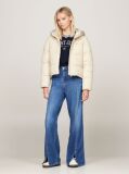 Beige Hooded Zip-Thru Puffer Jacket  Women