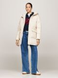 Beige Hooded Longline Puffer Jacket  Women
