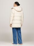 Beige Hooded Longline Puffer Jacket  Women