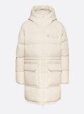 Beige Hooded Longline Puffer Jacket  Women