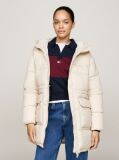 Beige Hooded Longline Puffer Jacket  Women