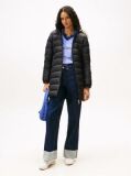 Black Faux Fur Trim Hooded Down Coat  Women