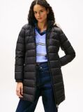 Black Faux Fur Trim Hooded Down Coat  Women