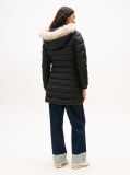Black Faux Fur Trim Hooded Down Coat  Women