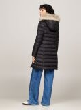 Black Faux Fur Trim Hooded Down Coat  Women
