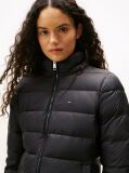 Black Faux Fur Trim Hooded Down Coat  Women