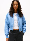 Blue Padded Water Repellent Bomber Jacket  Women