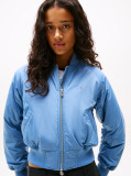 Blue Padded Water Repellent Bomber Jacket  Women