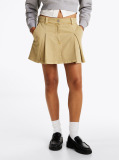 Khaki Pleated Flap Pocket Mini Skirt  Women