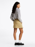 Khaki Pleated Flap Pocket Mini Skirt  Women