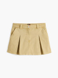 Khaki Pleated Flap Pocket Mini Skirt  Women