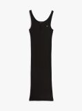 Black Ribbed Midi Slim Bodycon Dress  Women
