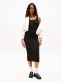 Black Ribbed Midi Slim Bodycon Dress  Women