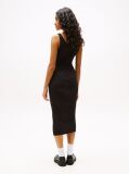 Black Ribbed Midi Slim Bodycon Dress  Women