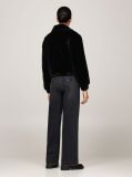 Black Faux Fur Zip-Thru Cropped Jacket  Women