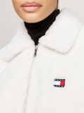 White Faux Fur Zip-Thru Cropped Jacket  Women