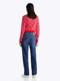 Denim Faded High Rise Slim Straight Jeans  Women