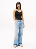 Black Ribbed Slim Spaghetti Strap Top  Women