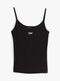 Black Ribbed Slim Spaghetti Strap Top  Women
