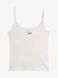 White Ribbed Slim Spaghetti Strap Top  Women